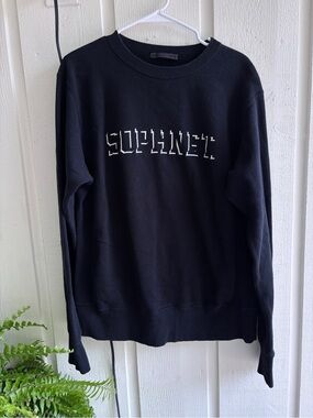 SOPHNET. Black Crewneck Sweatshirt